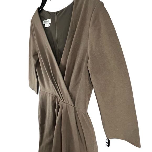 Kay Unger Dress Womens 10 Evening Collection V Neck 3/4 Sleeve Ruched Party NEW - Picture 2 of 16